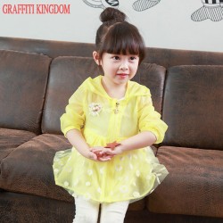 kids sunscreen clothing for girl waterproof jacket and coats Spring Summer children outerwear jackets baby girls bolero raincoat