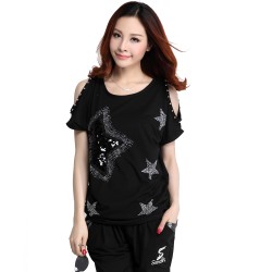 t shirt women off shoulder tshirt camisetas mujer tee femme womens tops fashion 2016 t-shirt plus size woman clothes black white