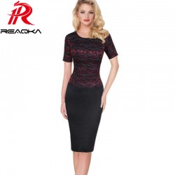 work dresses women plus size summer dress vintage elegant Womens Gold Line office lace Dress 2017 New fashion Tee Short sleeve