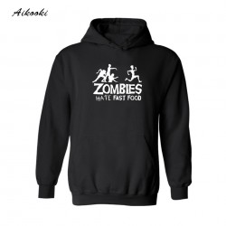 zombie with Letters Hate Fast Food BlackGray Hooded New Hoodies Men Brand Designer Mens Sweatshirt Men with Hoodies Men Luxury