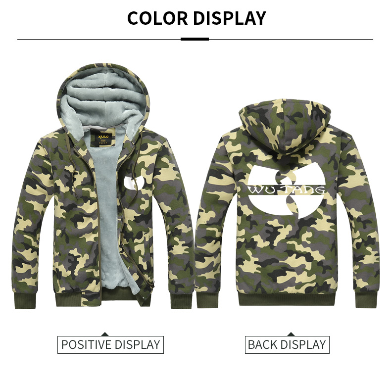 Wu Tang Symbol Hoodie Camouflage Winter Coat Chinese Traditional ...