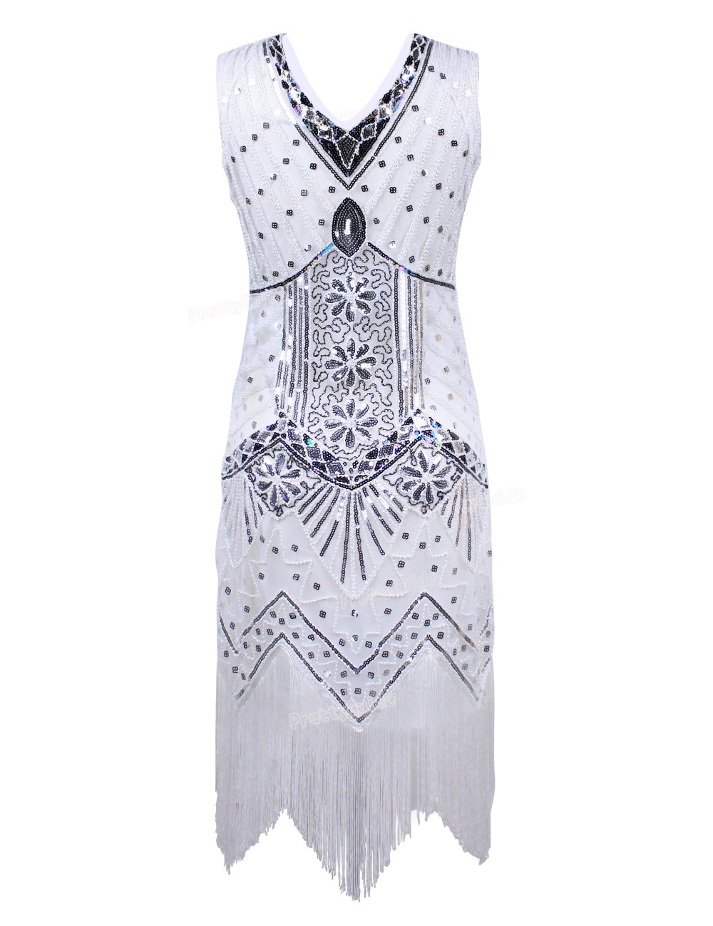 PrettyGuide Women 1920s V Neck Beaded Sequin Art Deco Gatsby Inspired ...