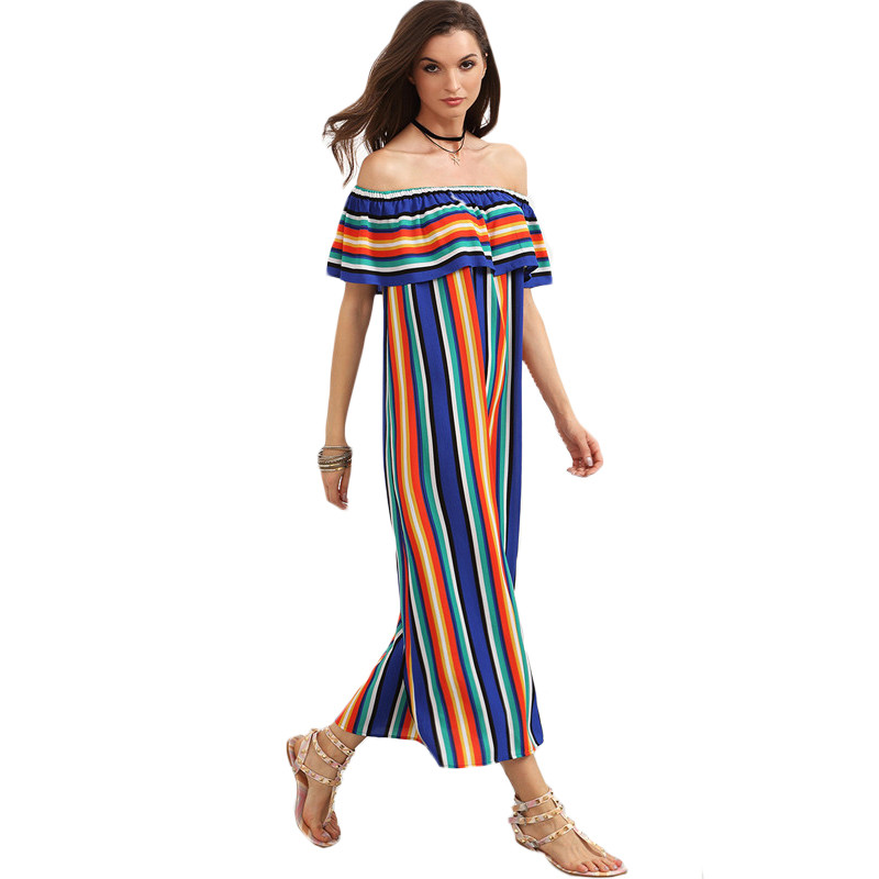 SheIn Women New Summer Beach Casual Long Dresses Ladies Multicolor ...